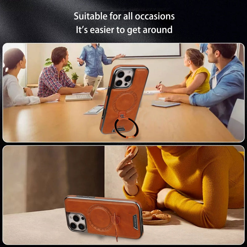 RUIMEIBI New Plating PU Leather Magnetic Phone Case for iPhone