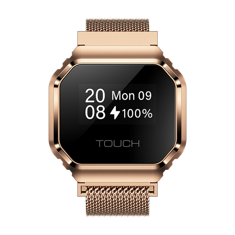 B7 Mini Smart Ring Watch with Interchangeable Stainless Steel and Nylon Straps