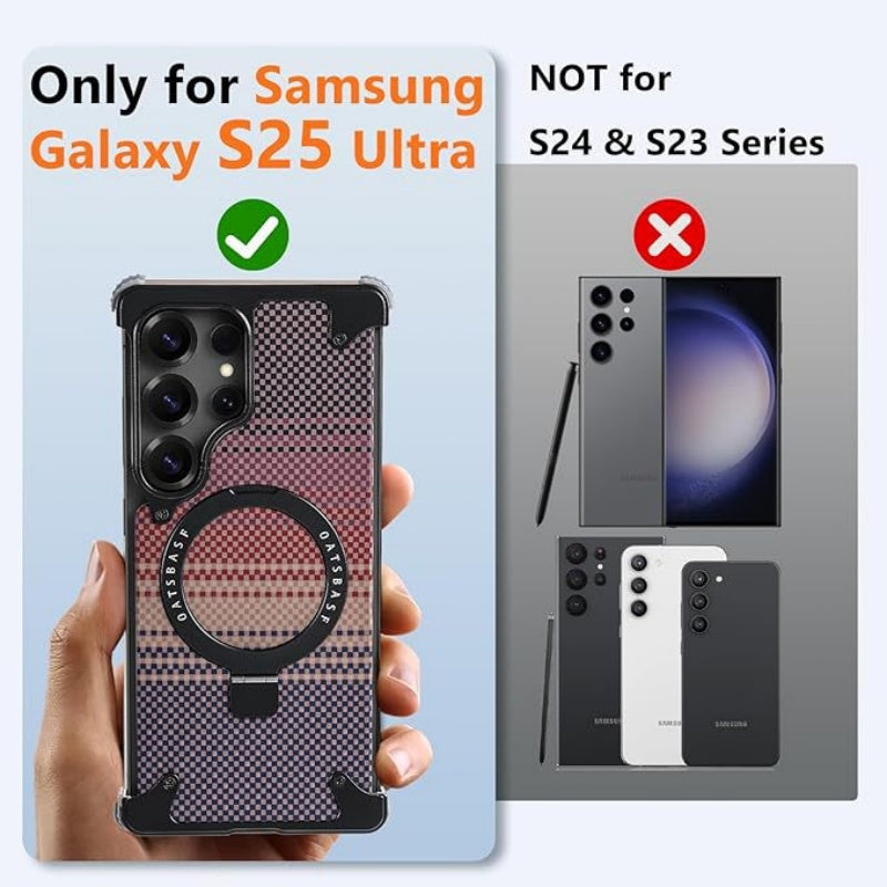 Premium Assembled Kevlar Pattern Metal Frame Phone Case for Samsung