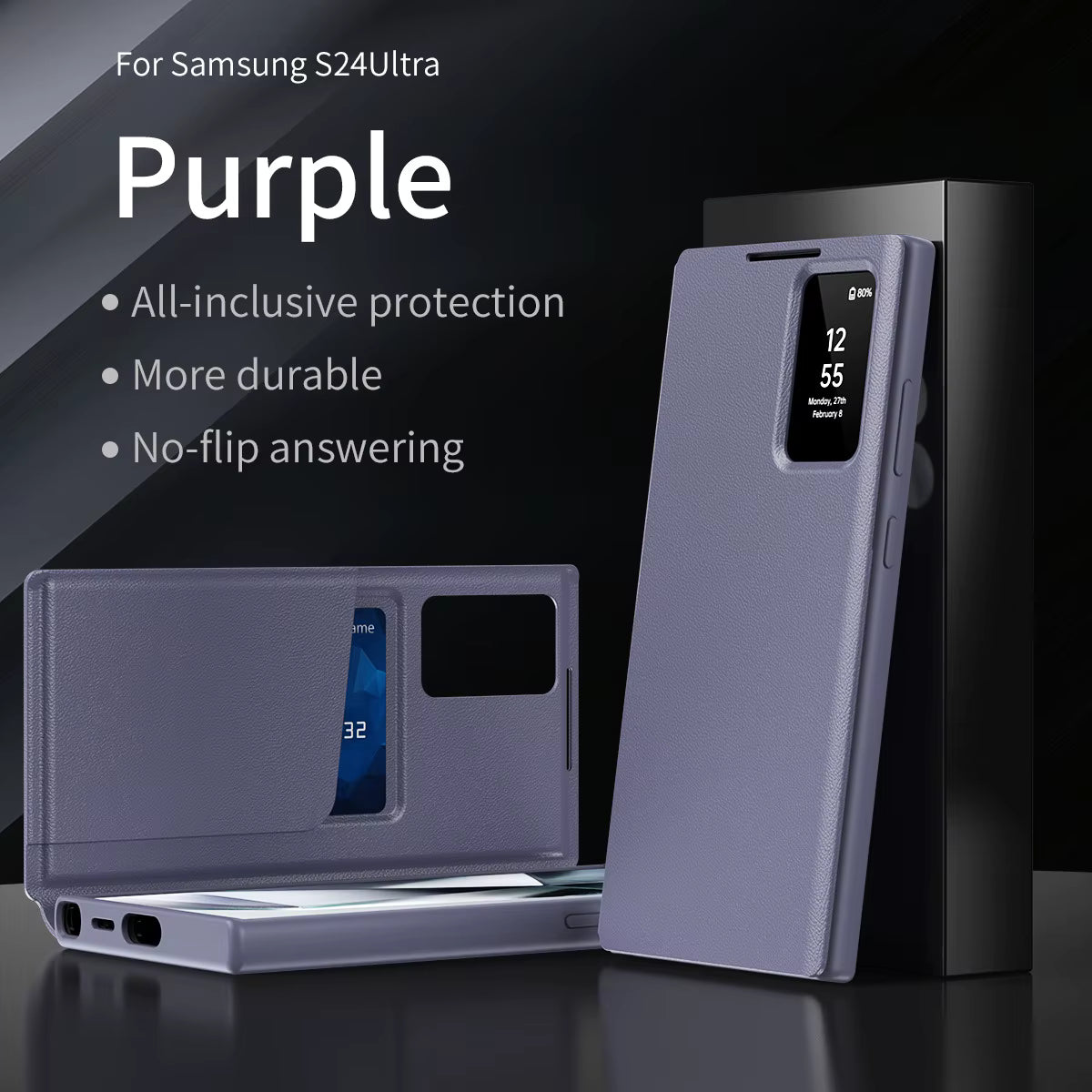 Smart View Flip Wallet Shell Leather Cover Case for Samsung