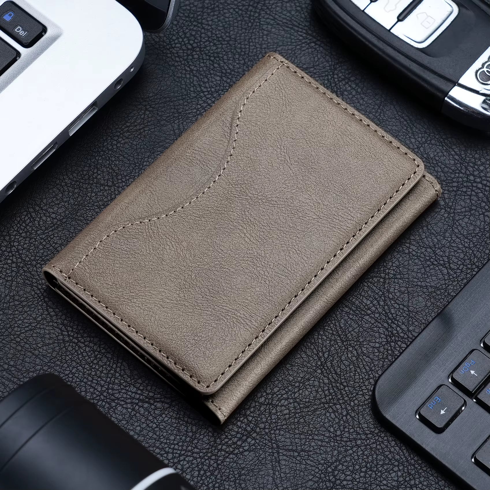 Safe PU Leather Wallet Magnetic Credit Card Holder