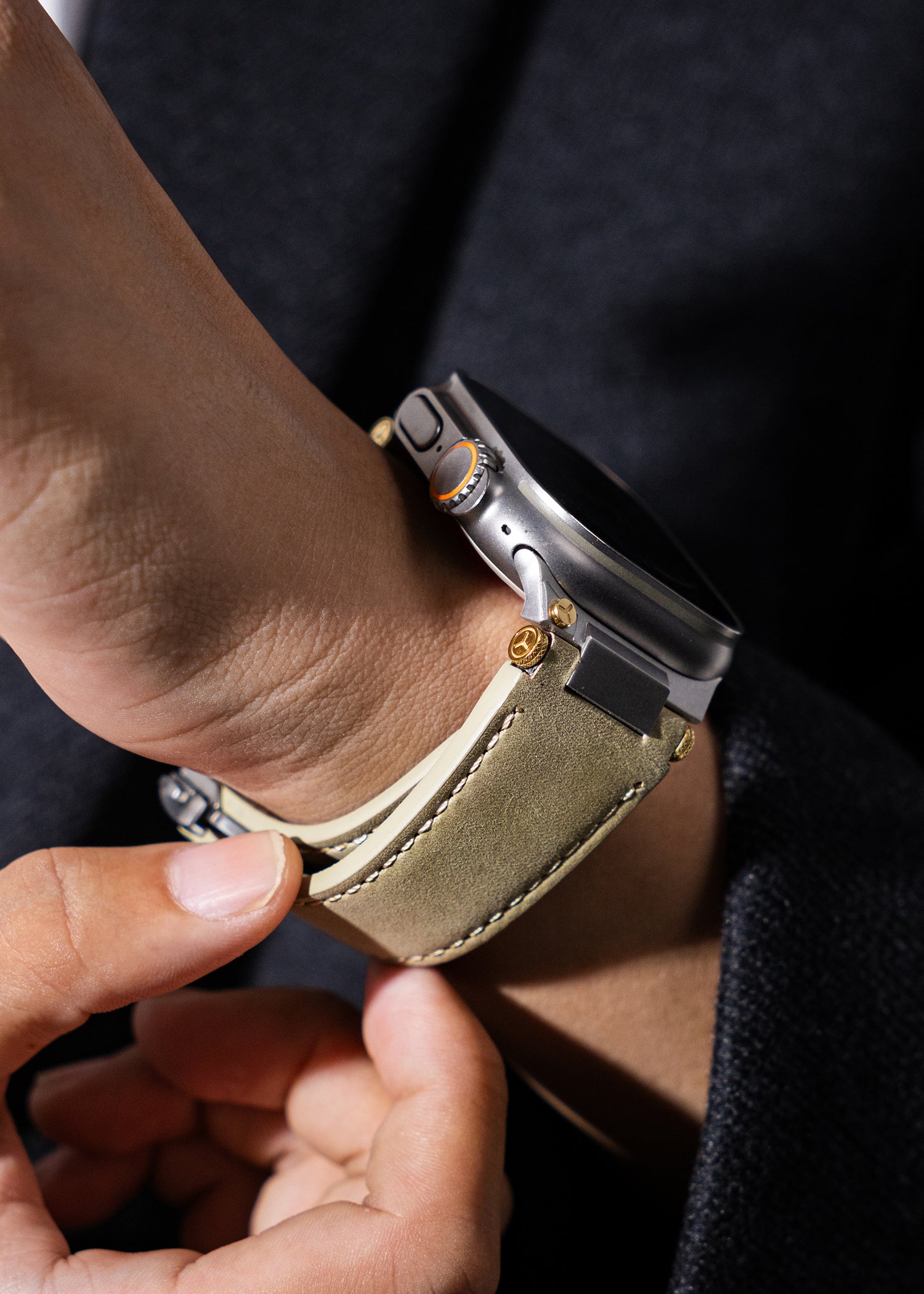 Luxury Folding Buckle Leather Strap