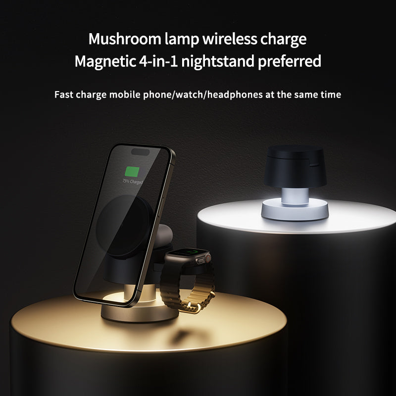 4 in 1 Foldable Fast Wireless Charging Desktop Lamp