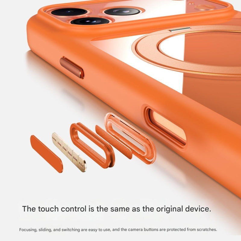 Transparent Magnetic Case 360° rotating ring and full camera protection For iPhone