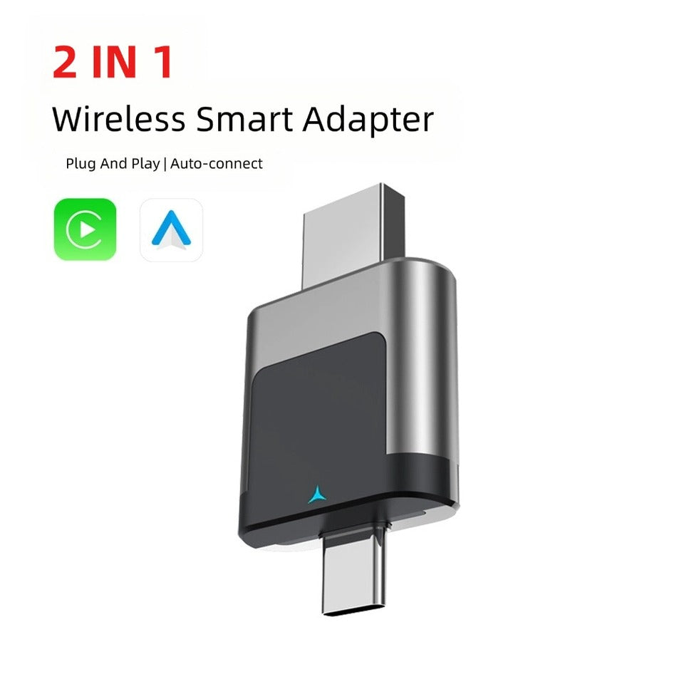 CarPlay Android Auto GPS Wireless Adapter 2 USB Type C Ports