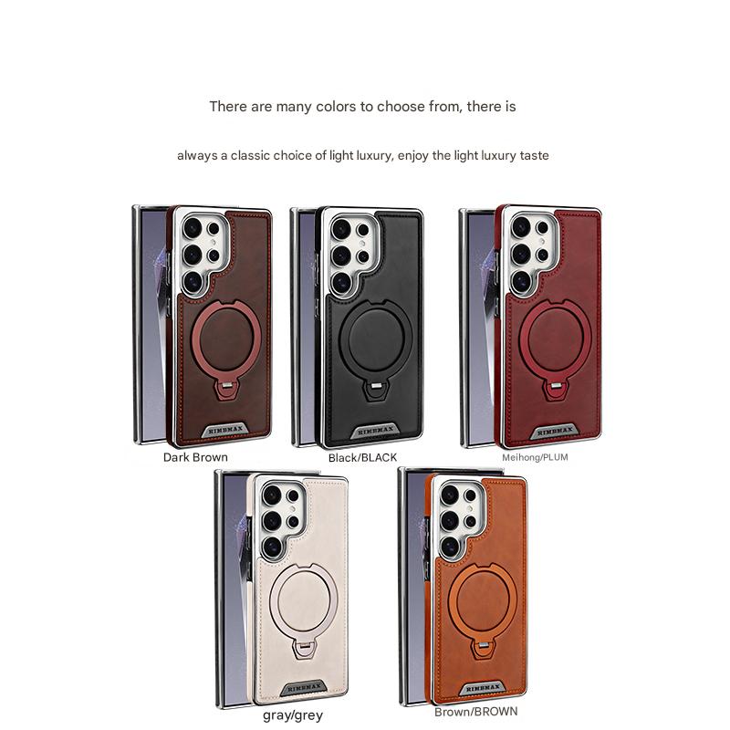 RUIMEIBI New Plating PU Leather Magnetic Phone Case for Samsung