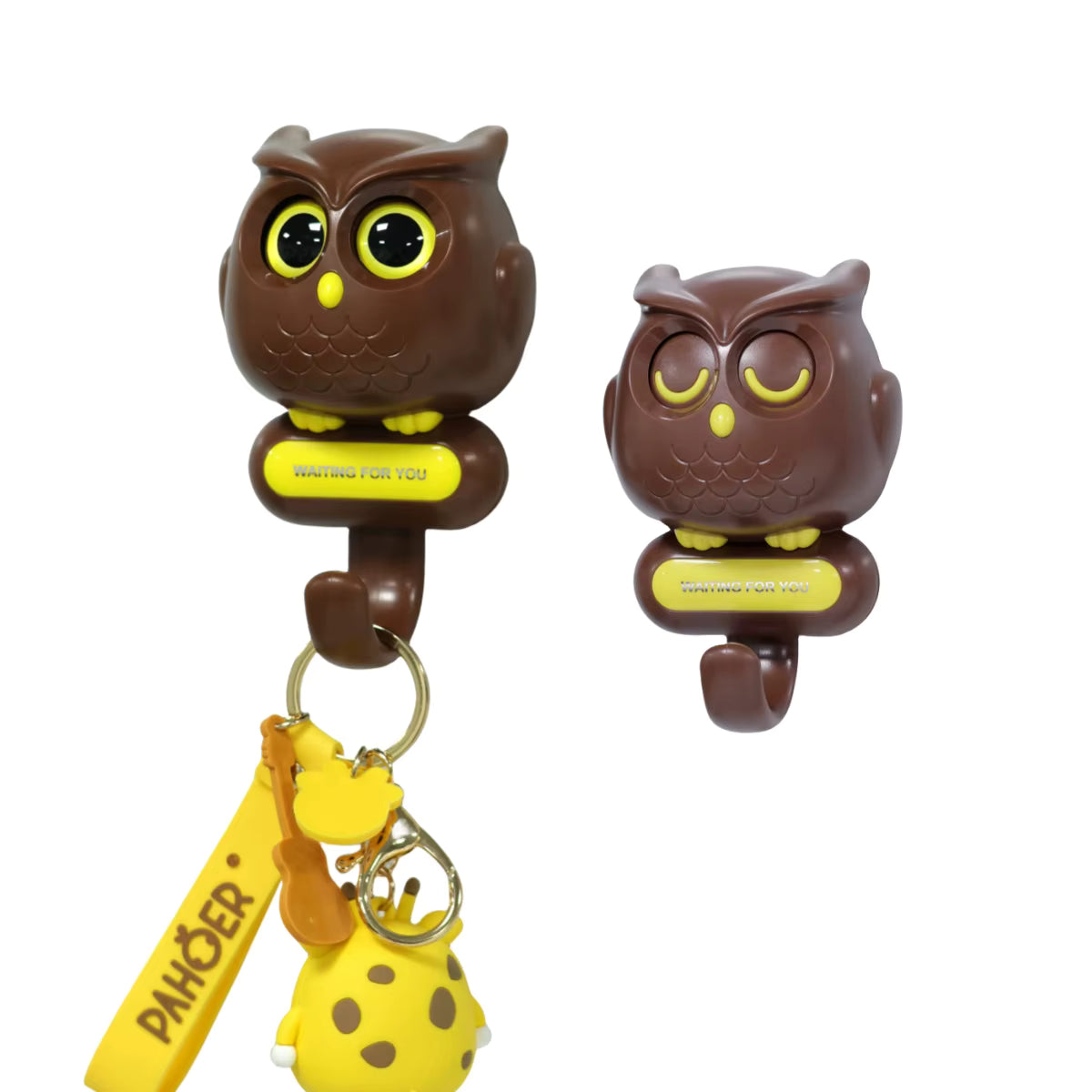 Owl Creative Hooks Utility Cute Decor Hooks (Brown)