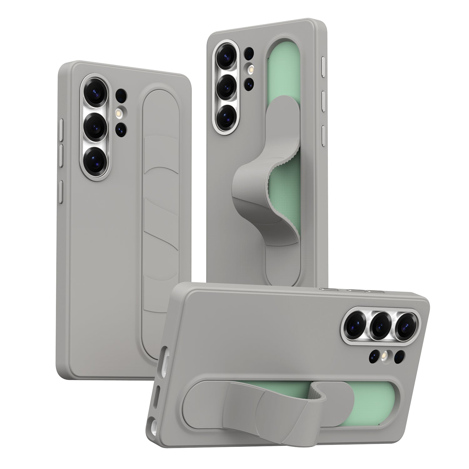 Smart Key Control Silicone Elastic Stand Wristband Back Case for Samsung