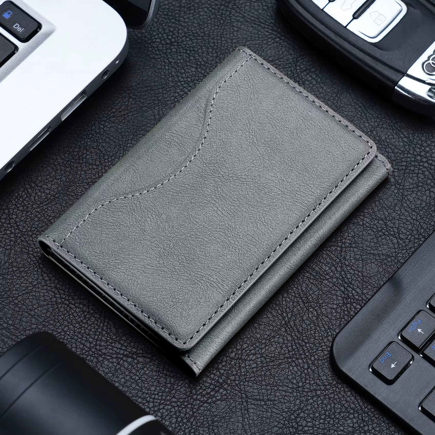 Safe PU Leather Wallet Magnetic Credit Card Holder