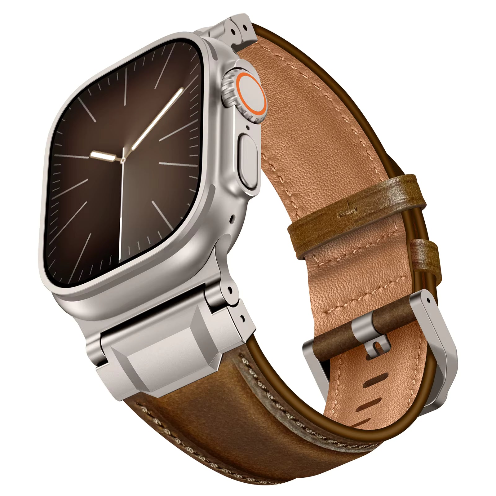 Genuine Leather Band for apple Watch Luxury Breathable Stainless Steel Buckle