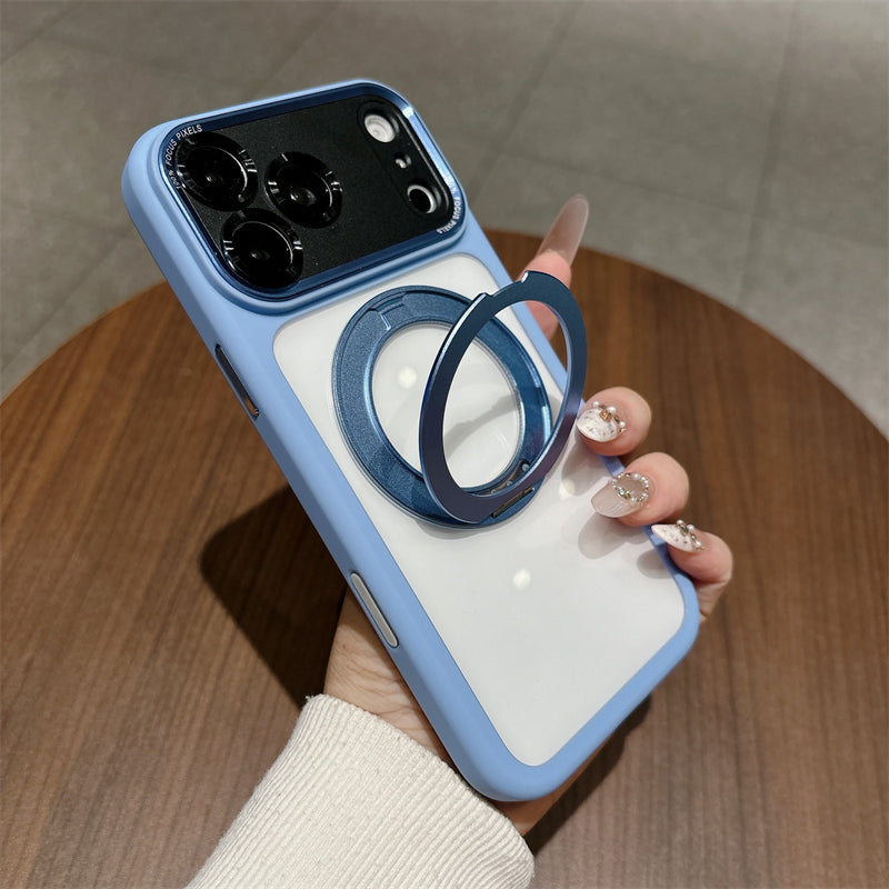 Popular TPU Acrylic Clear Magnetic 360° rotating ring Case for iPhone