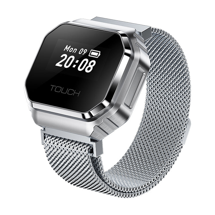 B7 Mini Smart Ring Watch with Interchangeable Stainless Steel and Nylon Straps