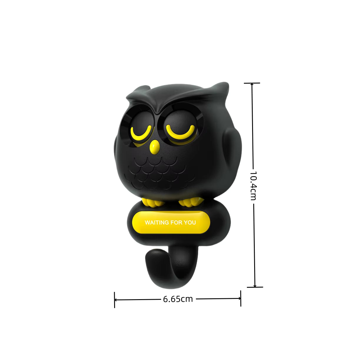 Owl Creative Hooks Utility Cute Decor Hooks (Black)