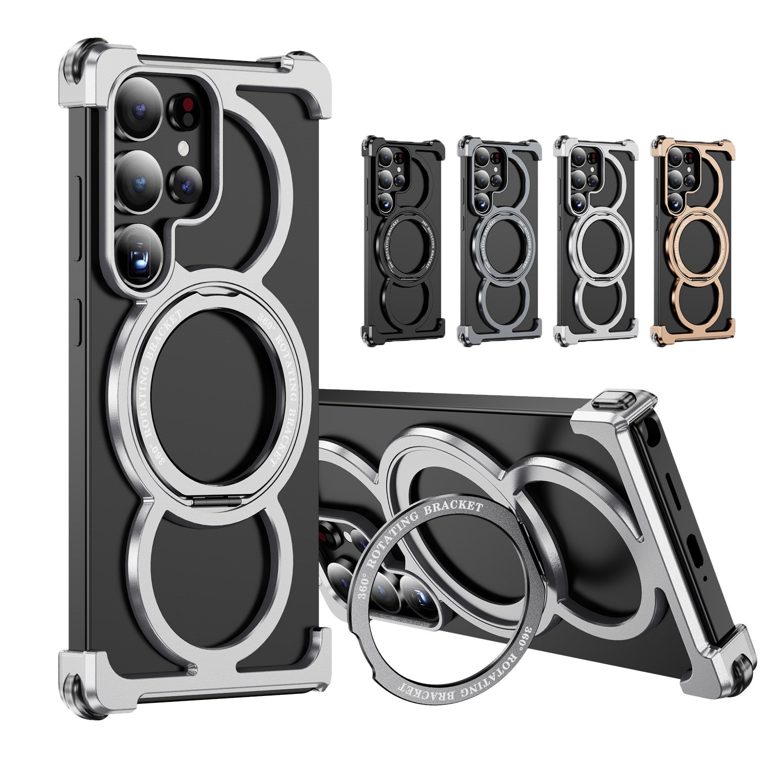 Magnetic Aluminum Alloy Frameless 360 Stand Case for Samsung