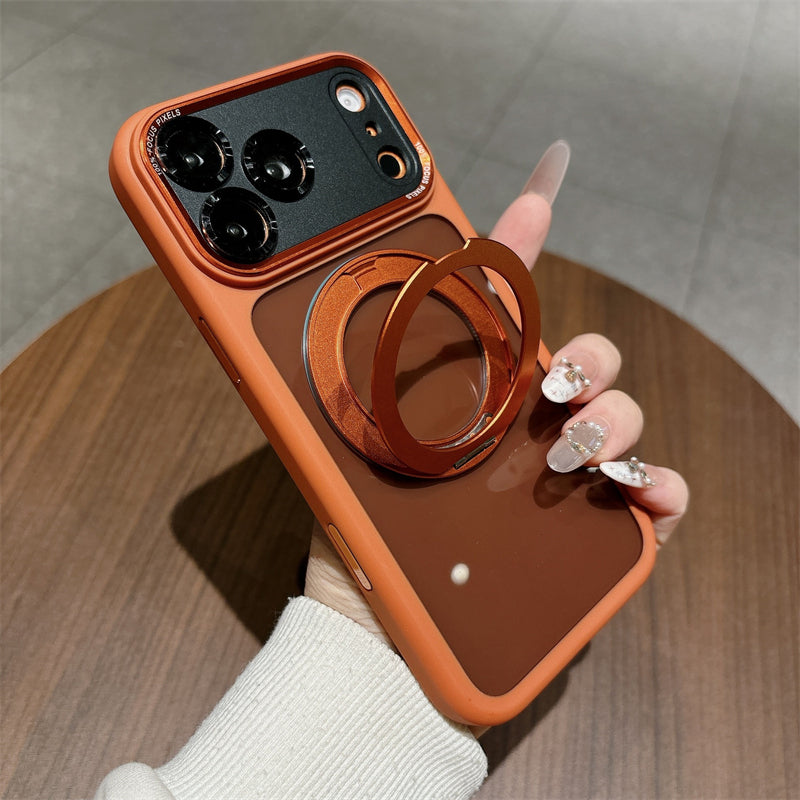 Popular TPU Acrylic Clear Magnetic 360° rotating ring Case for iPhone