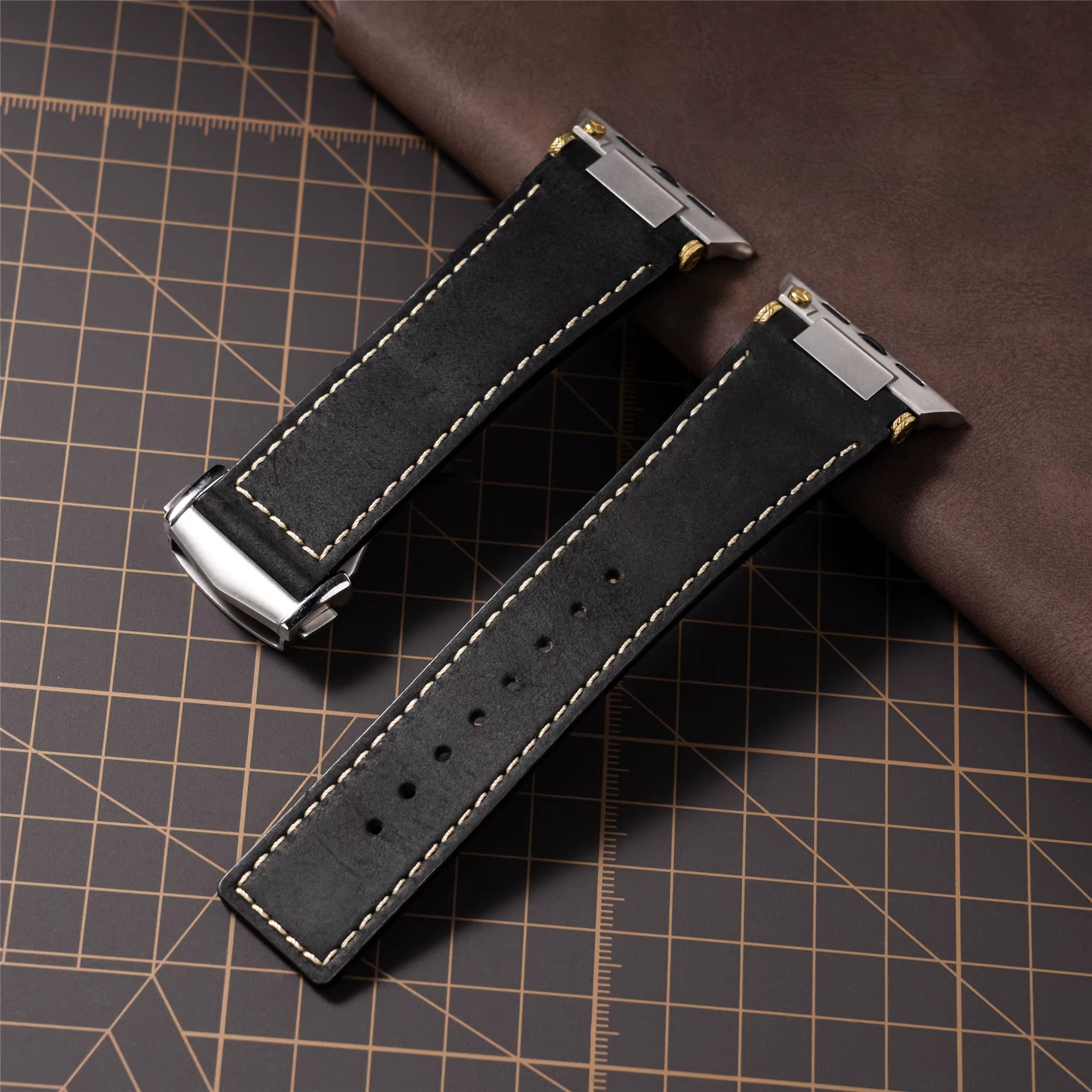 Luxury Folding Buckle Leather Strap