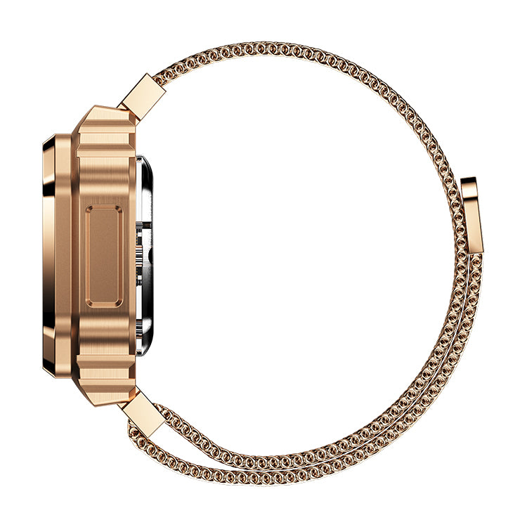 B7 Mini Smart Ring Watch with Interchangeable Stainless Steel and Nylon Straps