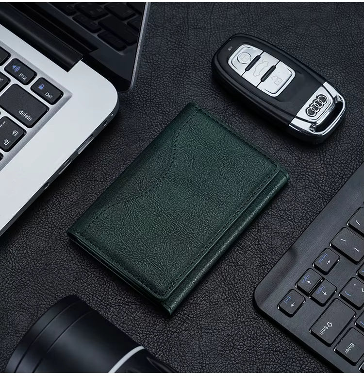 Safe PU Leather Wallet Magnetic Credit Card Holder