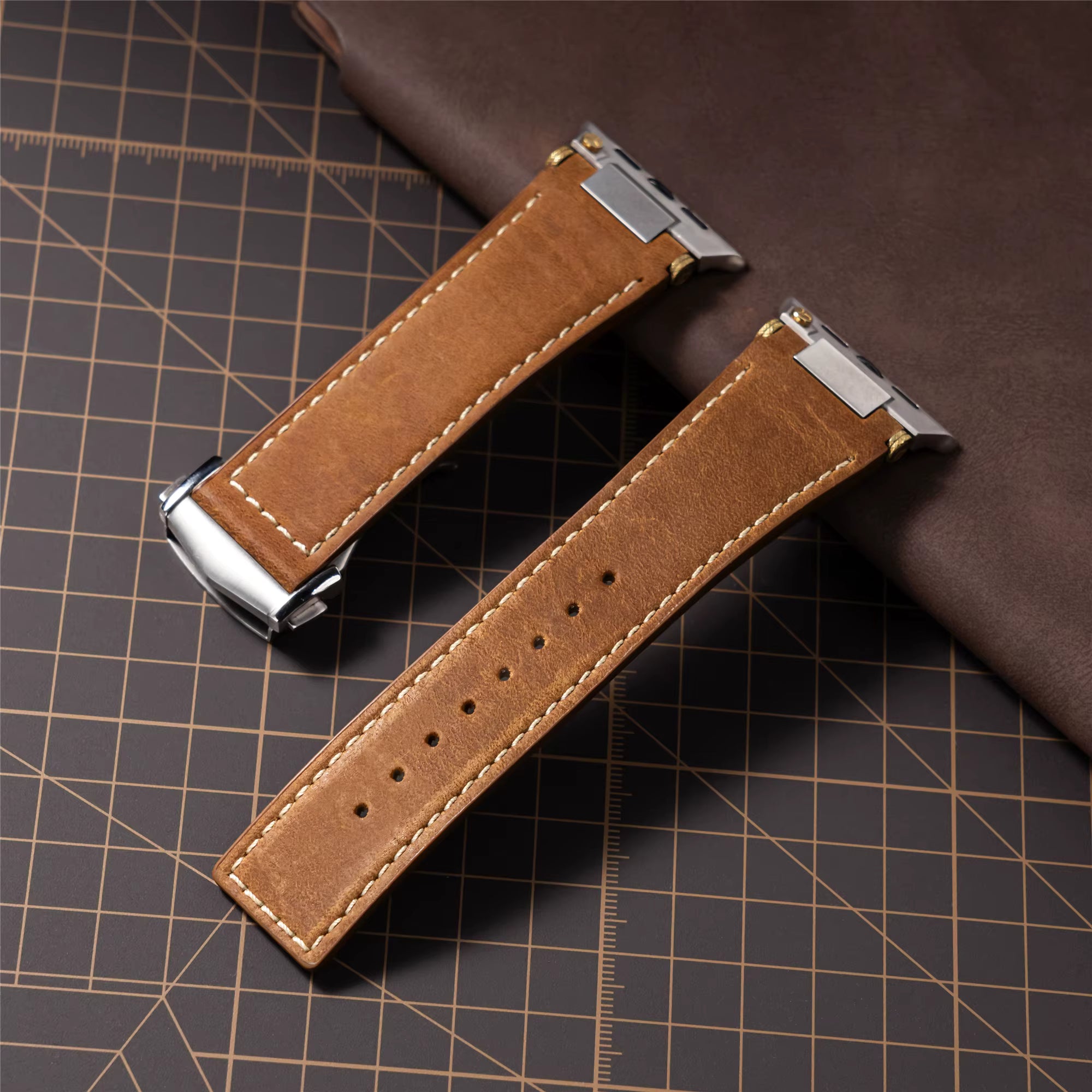 Luxury Folding Buckle Leather Strap