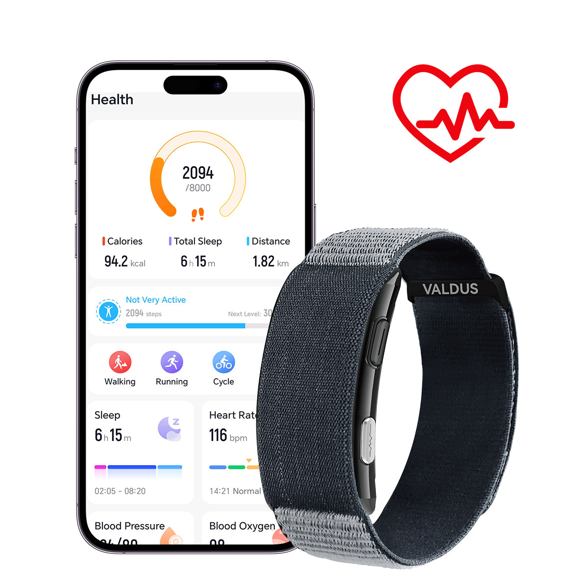 VALDUS VITRO Screenless Health Activity Smart Band
