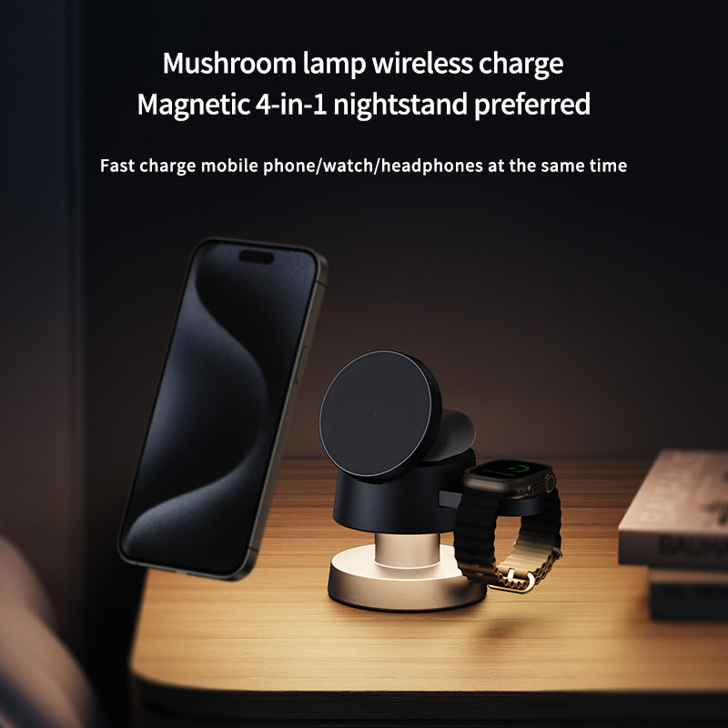 4 in 1 Foldable Fast Wireless Charging Desktop Lamp