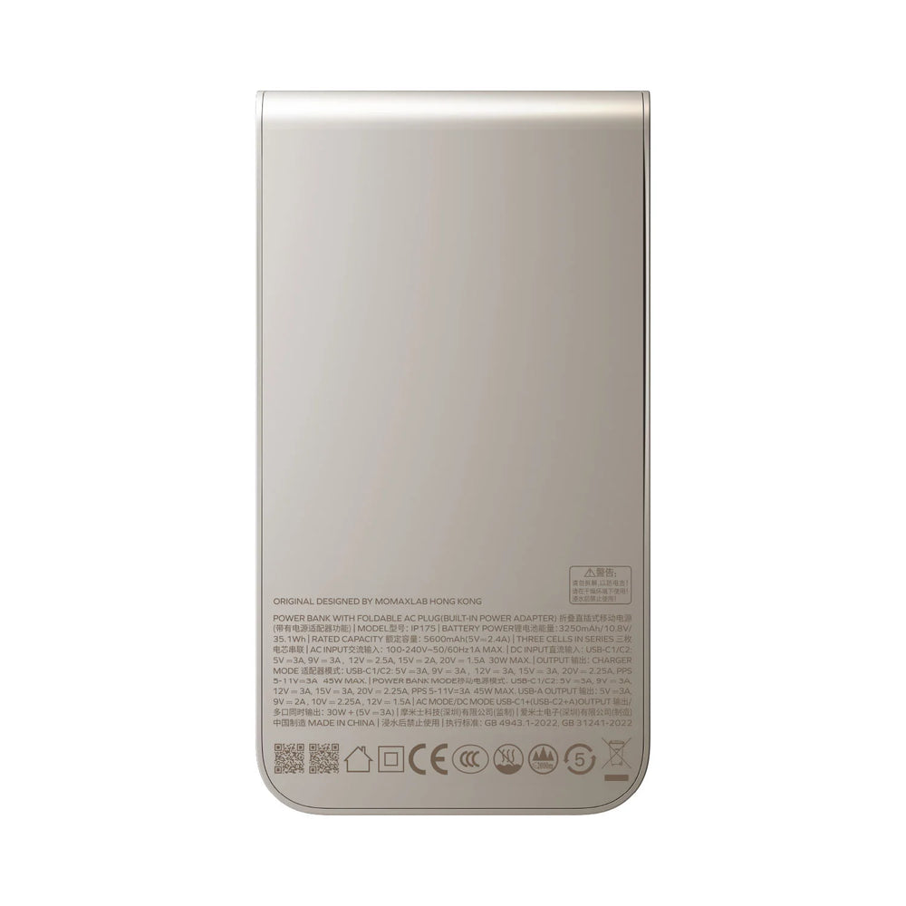 Momax 1-Pac Pass Pro⁺ 10000mAh 3in1 Hybrid GaN Battery Pack with Built-In Retractable Cable (45W)