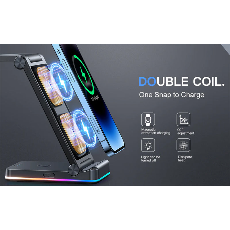 JOYROOM JR-WQN01 3 in 1 Magnetic Charging Station for phone for watch for earphone