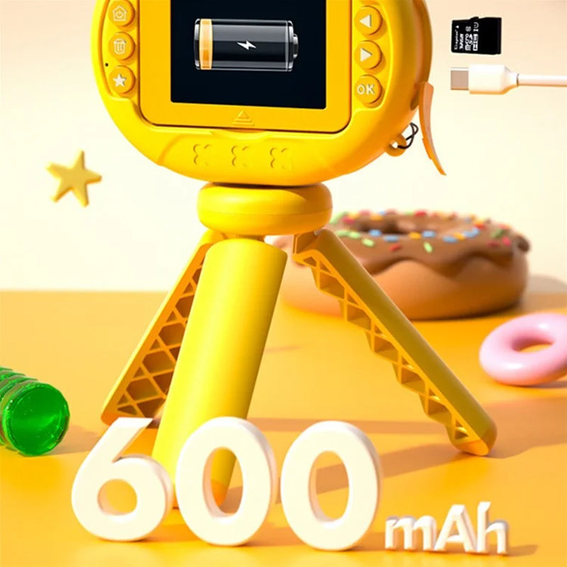 K62 2.4" Flip-Up HD Screen Kids Camera with Tripod Stand
