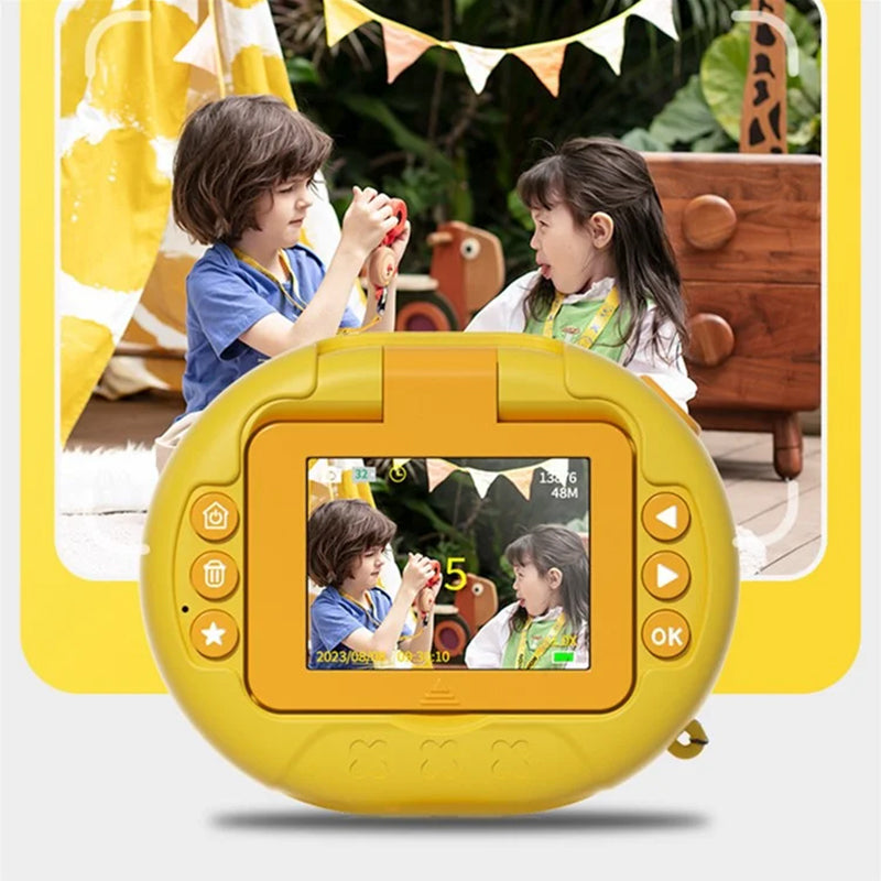 K62 2.4" Flip-Up HD Screen Kids Camera with Tripod Stand