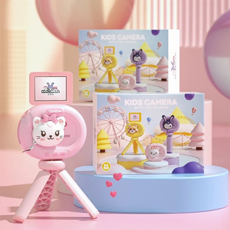 K62 2.4" Flip-Up HD Screen Kids Camera with Tripod Stand