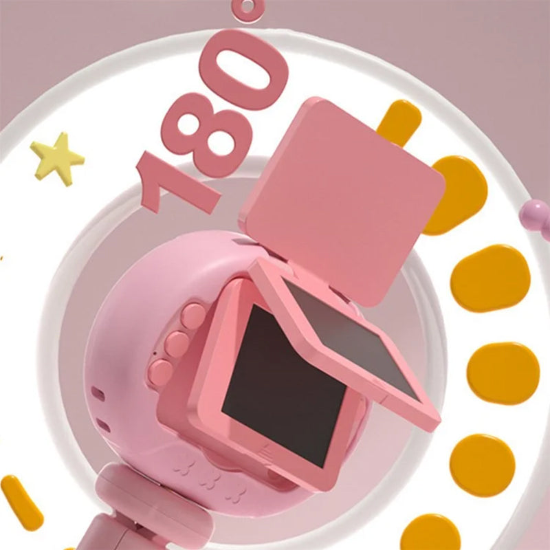 K62 2.4" Flip-Up HD Screen Kids Camera with Tripod Stand