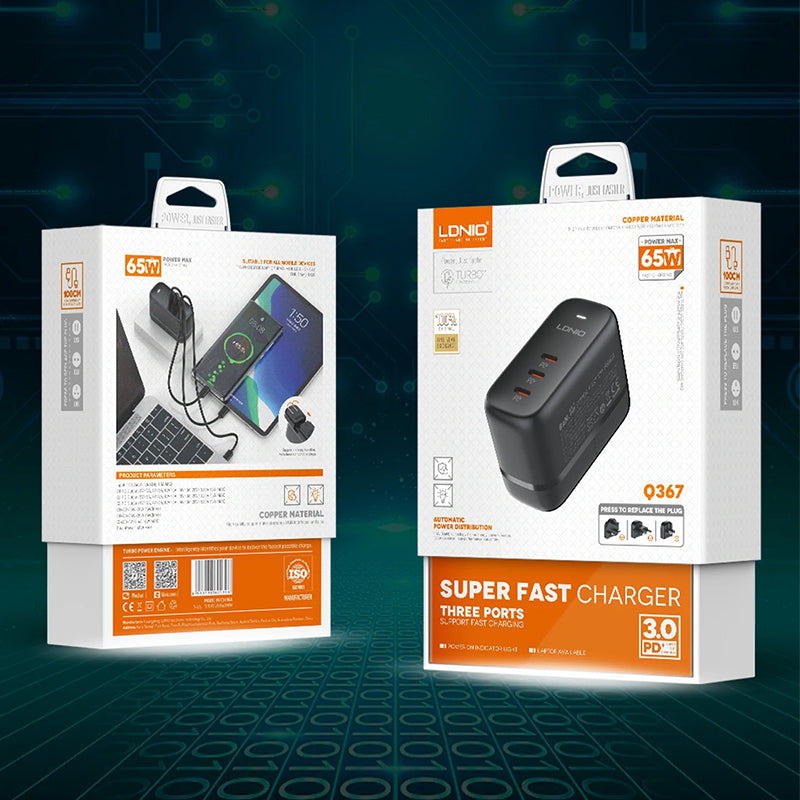 LDNIO Q367 65W GaN Supper Fast Charger