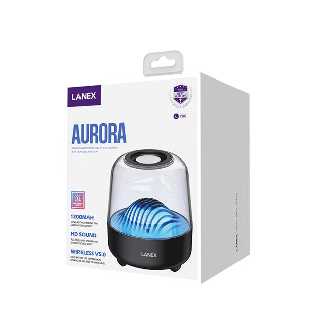 LANEX LY06 AURORA BT V5.0 WIRELESS SPEAKER WITH LED LIGHT