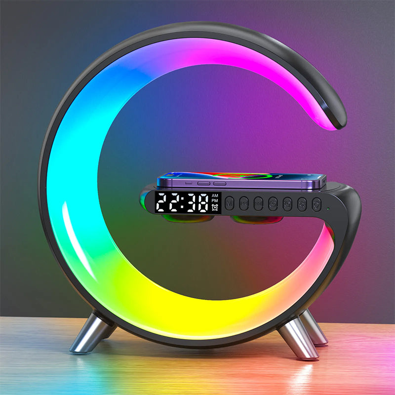 Multi-colored lamps 4 in 1, wireless charger, speaker, and watch