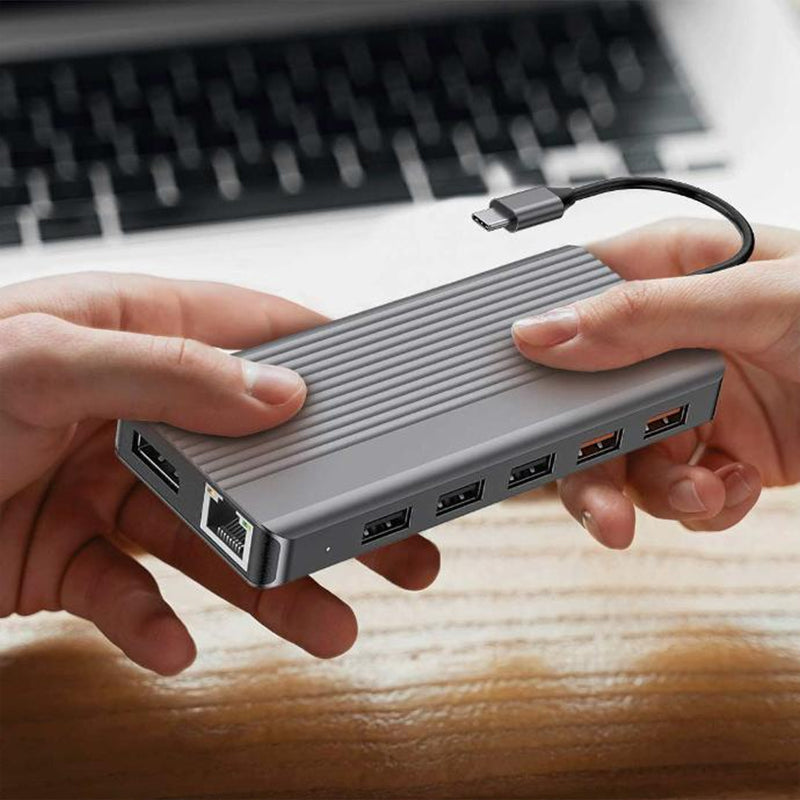 Powerology 12in1 USB-C Hub HDMI Type-C 100W PD