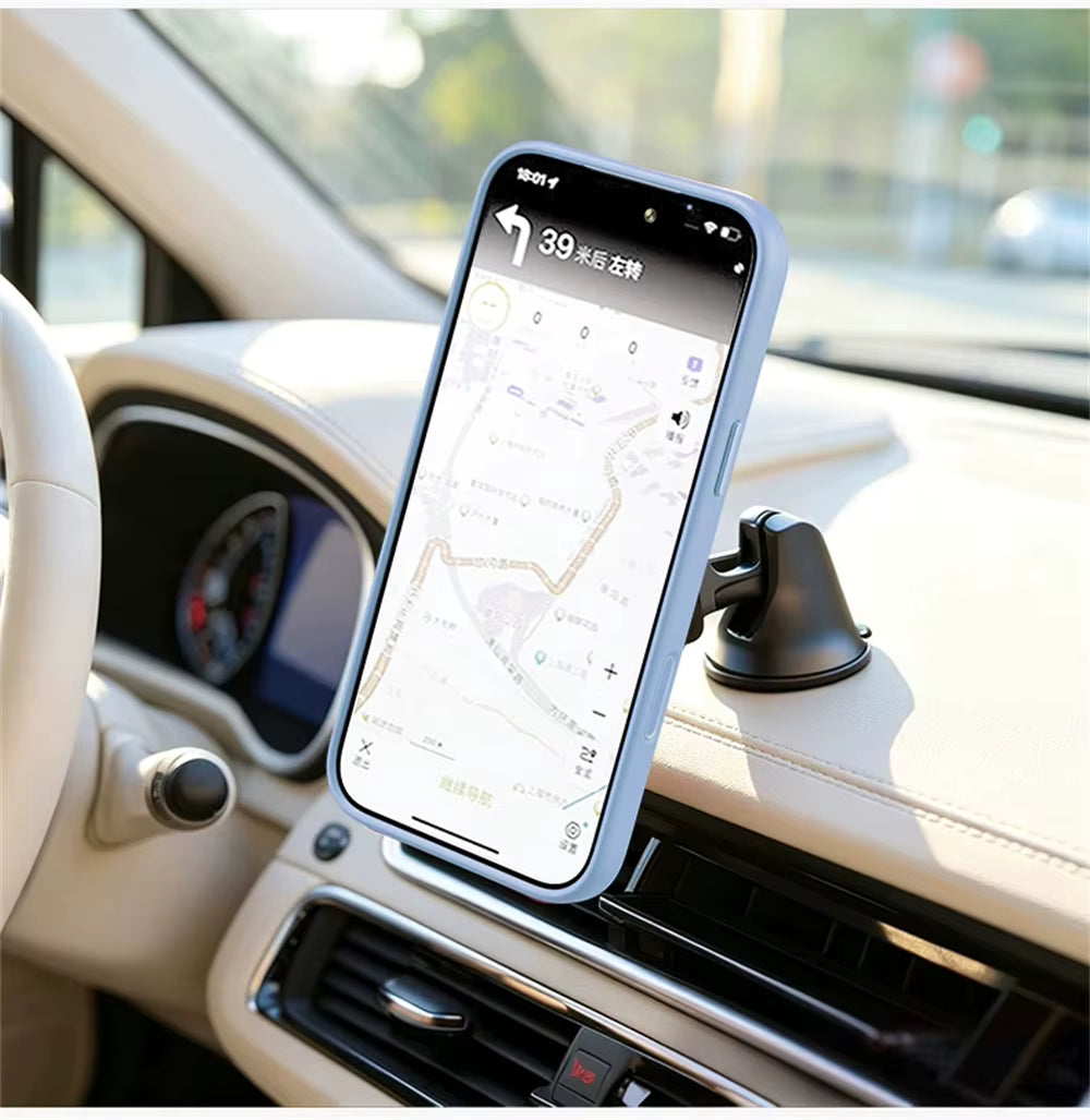 Transparent Magnetic Case 360° rotating ring and full camera protection For iPhone