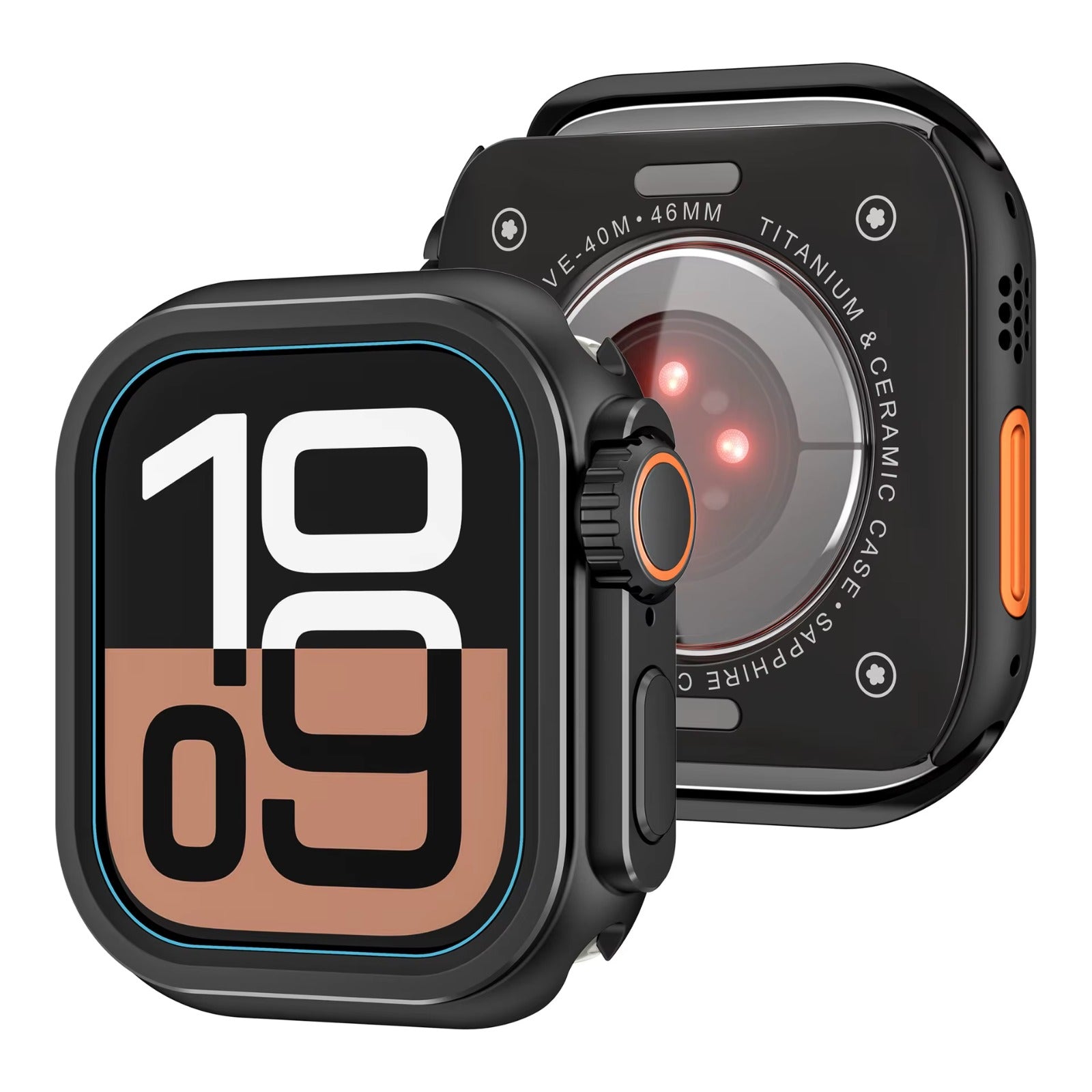 Shock-absorbing metal case for Apple Watch
