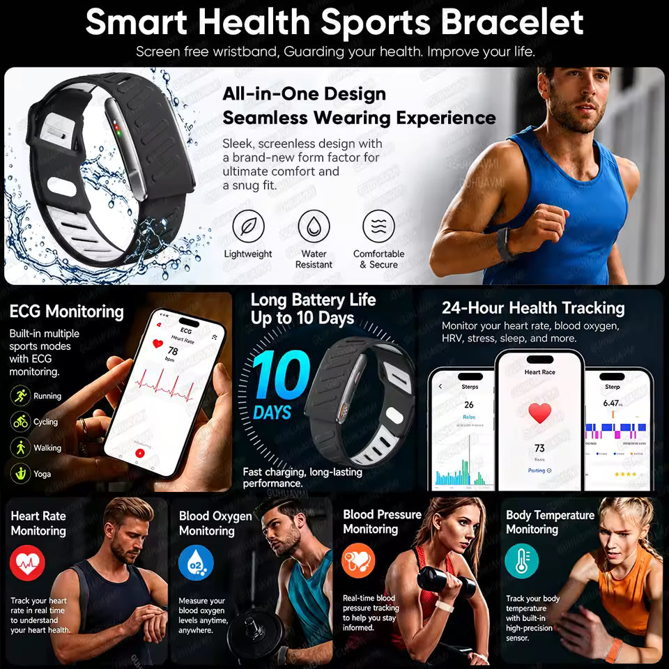 Screenless Fitness Band Bracelet