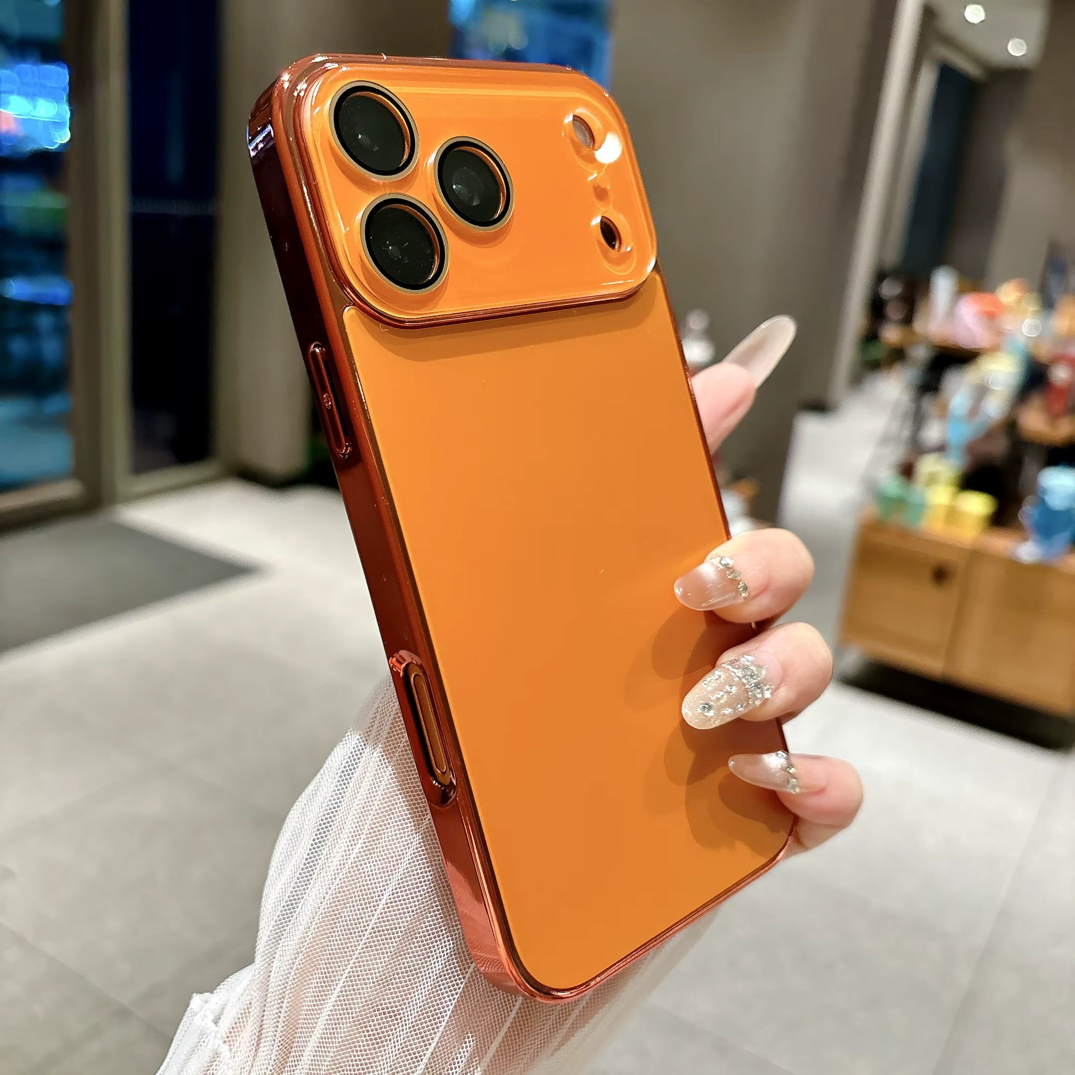 New Full Lens Glass Protection Solid Color Glass Case for iPhone