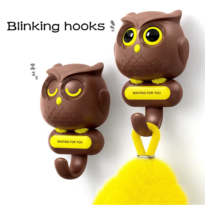 Owl Creative Hooks Utility Cute Decor Hooks (Black)