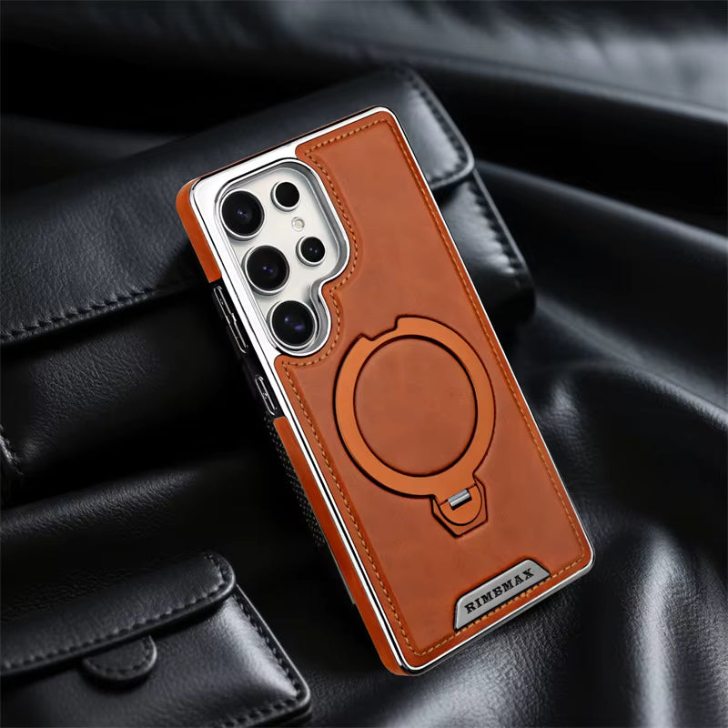 RUIMEIBI New Plating PU Leather Magnetic Phone Case for Samsung
