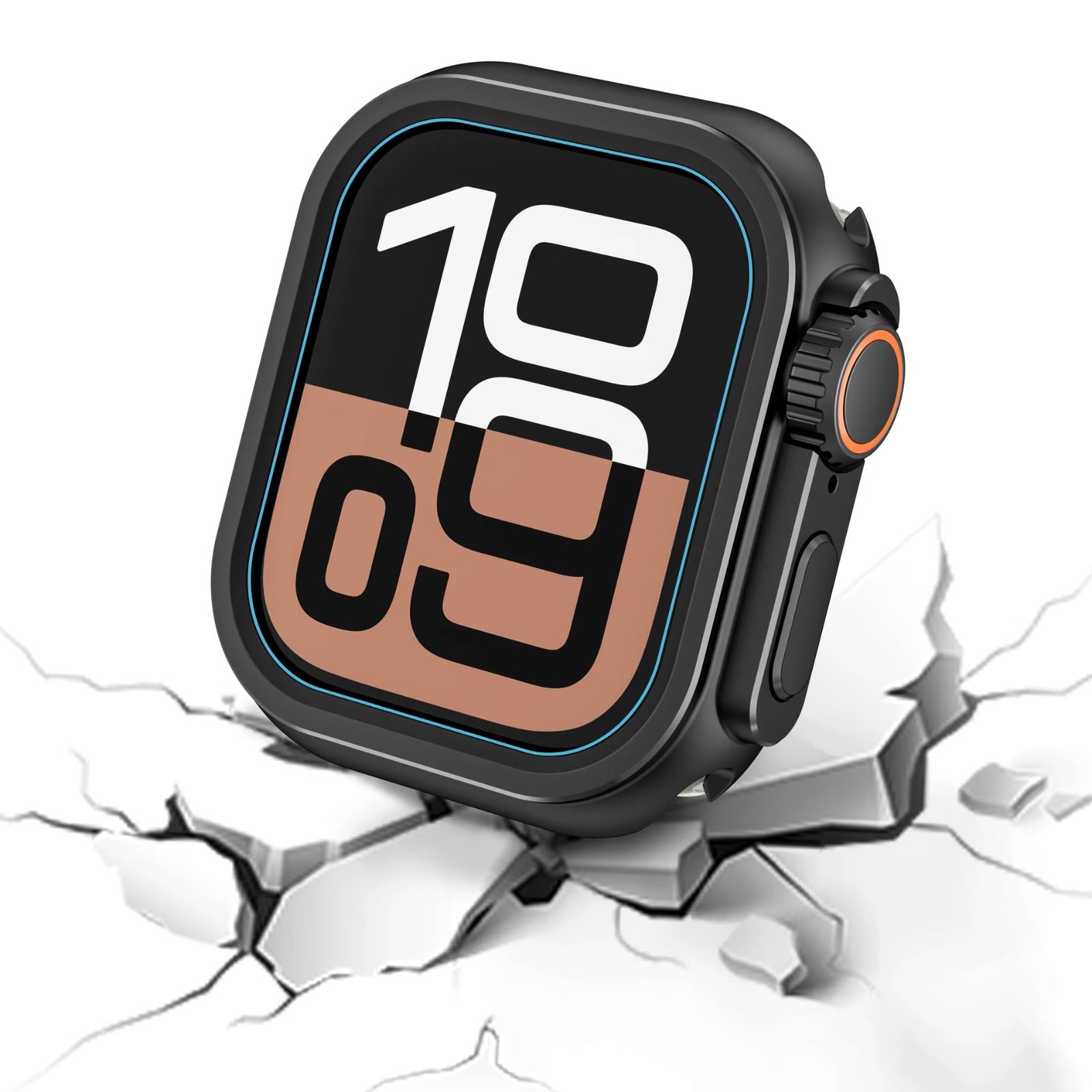 Shock-absorbing metal case for Apple Watch