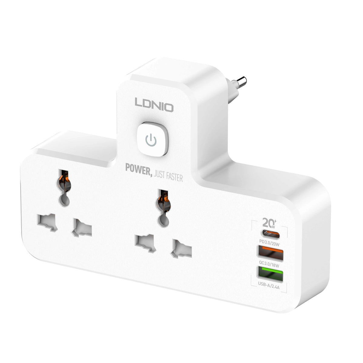 LDNIO 2 AC Outlets Portable Extension Power Socket SC2311