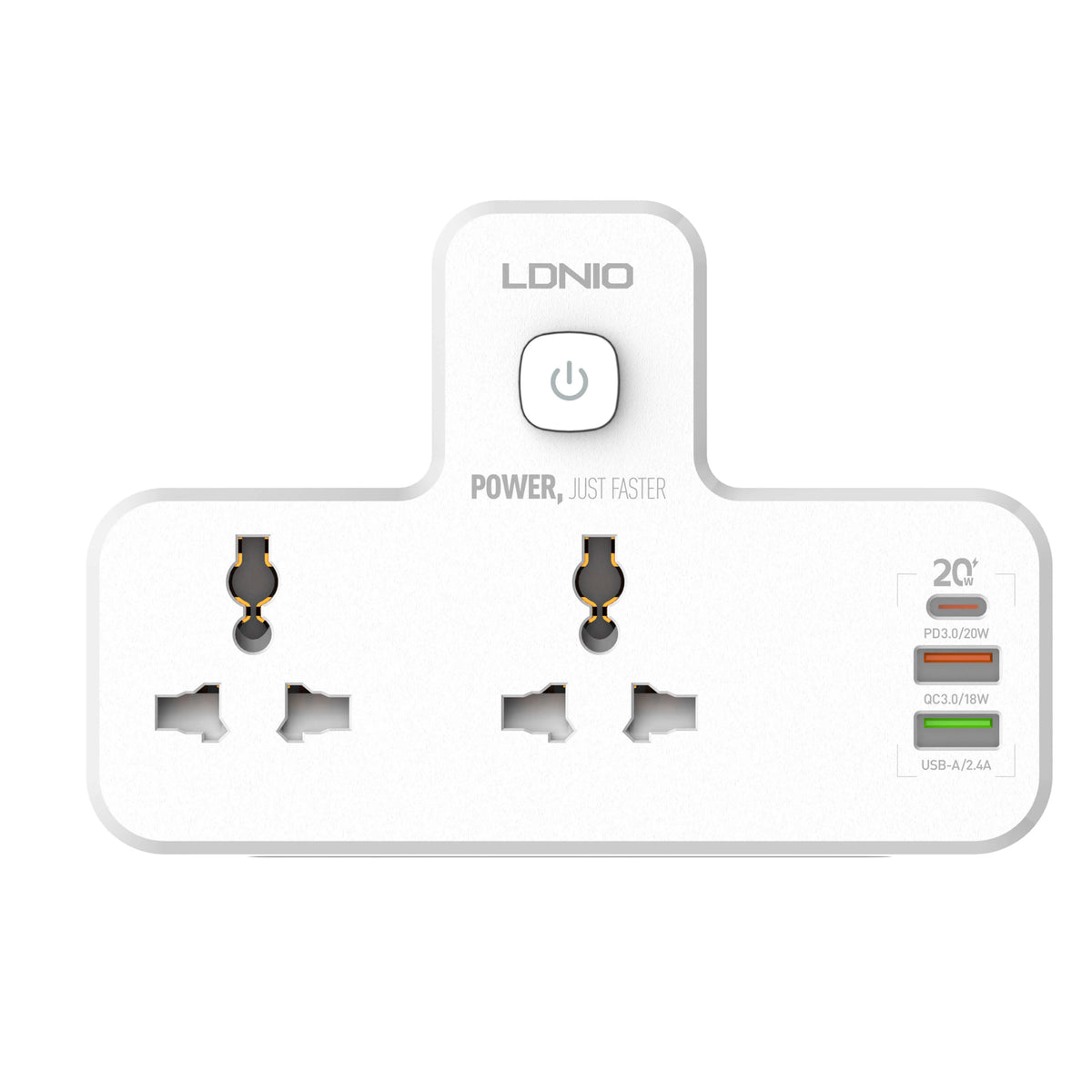 LDNIO 2 AC Outlets Portable Extension Power Socket SC2311