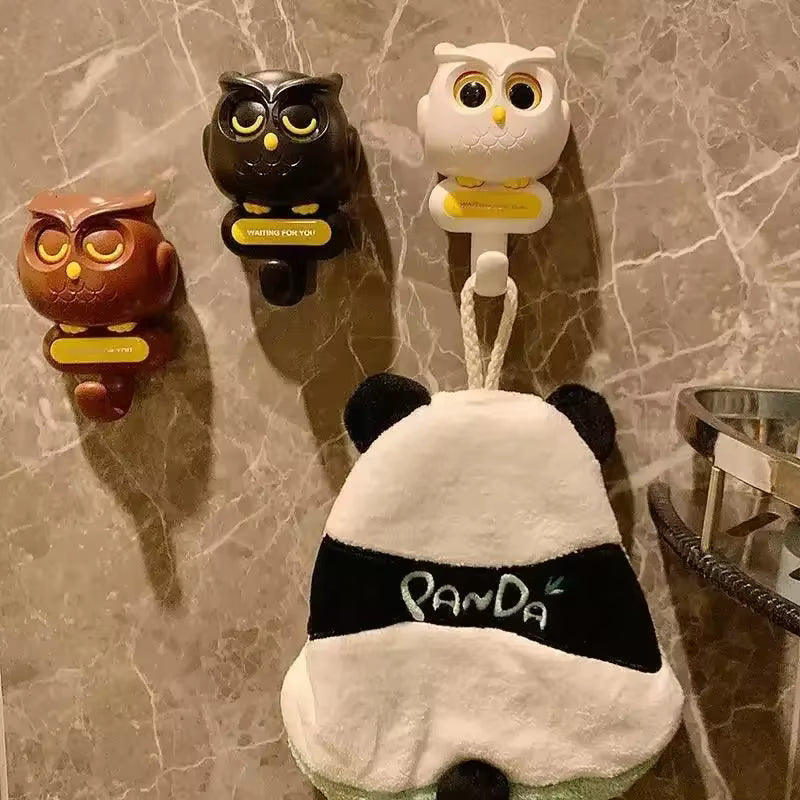 Owl Creative Hooks Utility Cute Decor Hooks (Black)