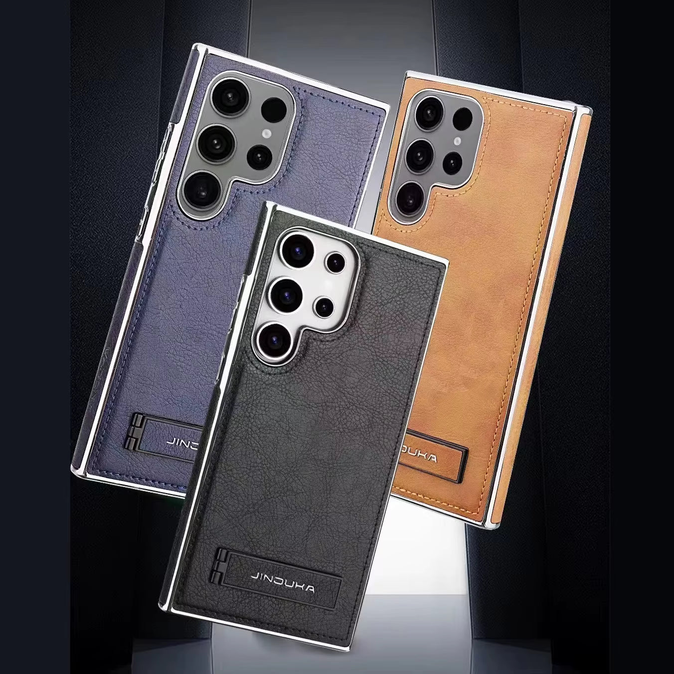 Luxury PU Leather Bracket Holder Phone Case For Samsung