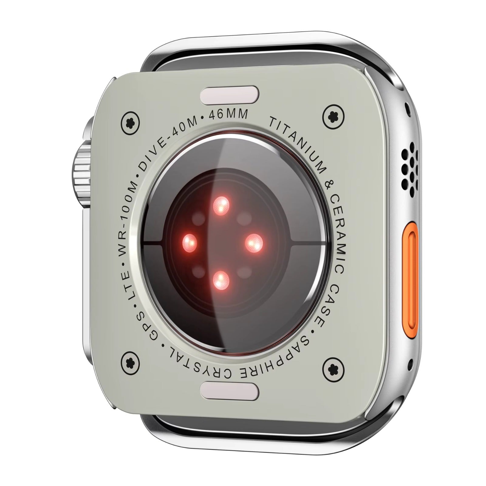 Shock-absorbing metal case for Apple Watch