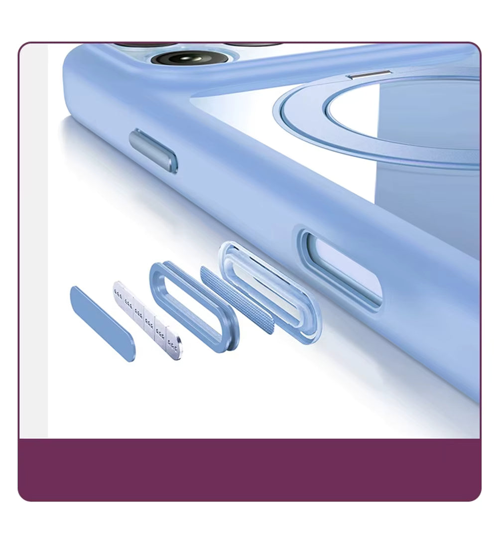 Transparent Magnetic Case 360° rotating ring and full camera protection For iPhone