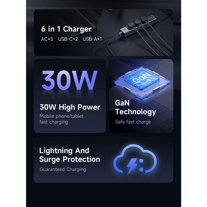 Mcdodo CH-060 6 in 1 Surge Protection Power Strip