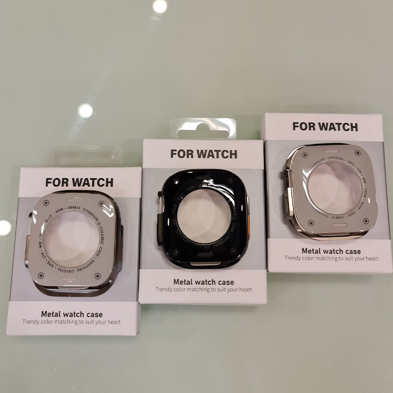 Shock-absorbing metal case for Apple Watch